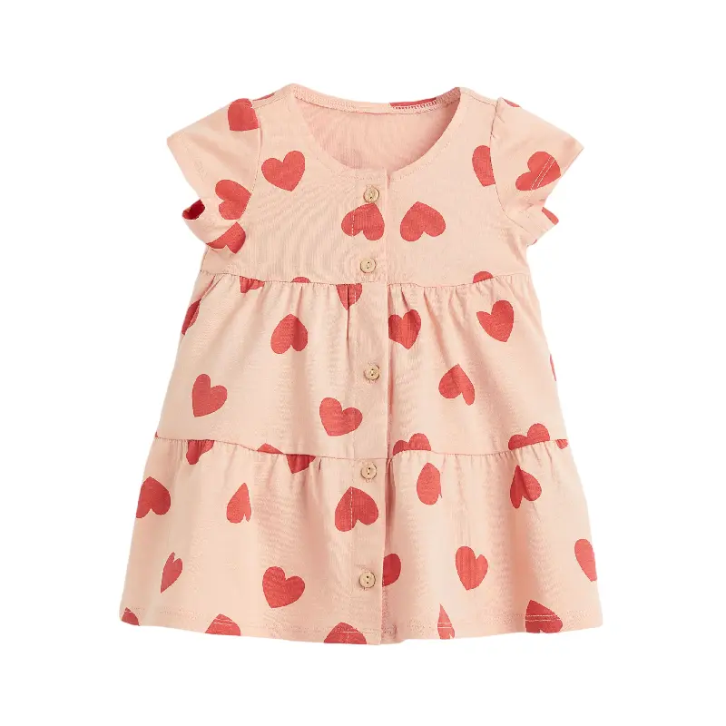 

Платье детское H&M Button-front, светло-розовый/сердечки