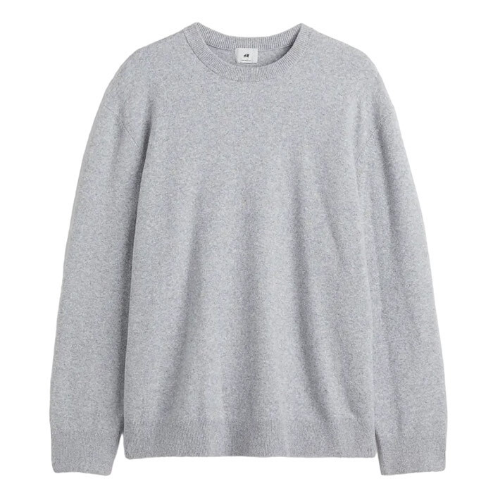 

Джемпер H&M Relaxed Fit Fine-knit, светло-серый