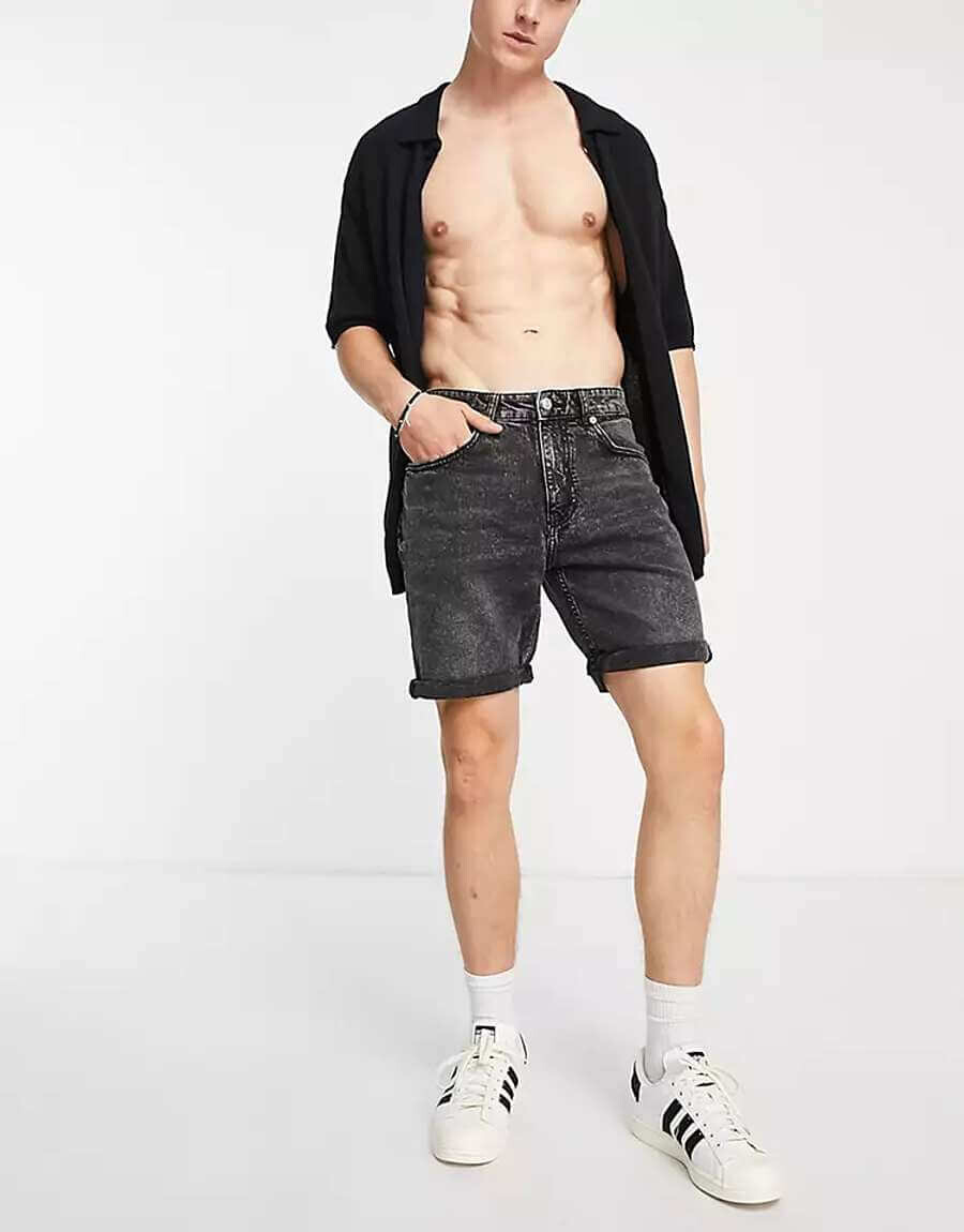 

Шорты Pull&Bear Slim Denim, серый