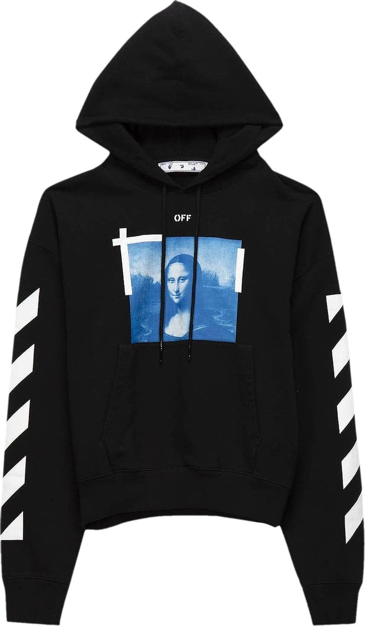 Толстовка Off-White Blue Monalisa Over Hood 'Black', черный - фото