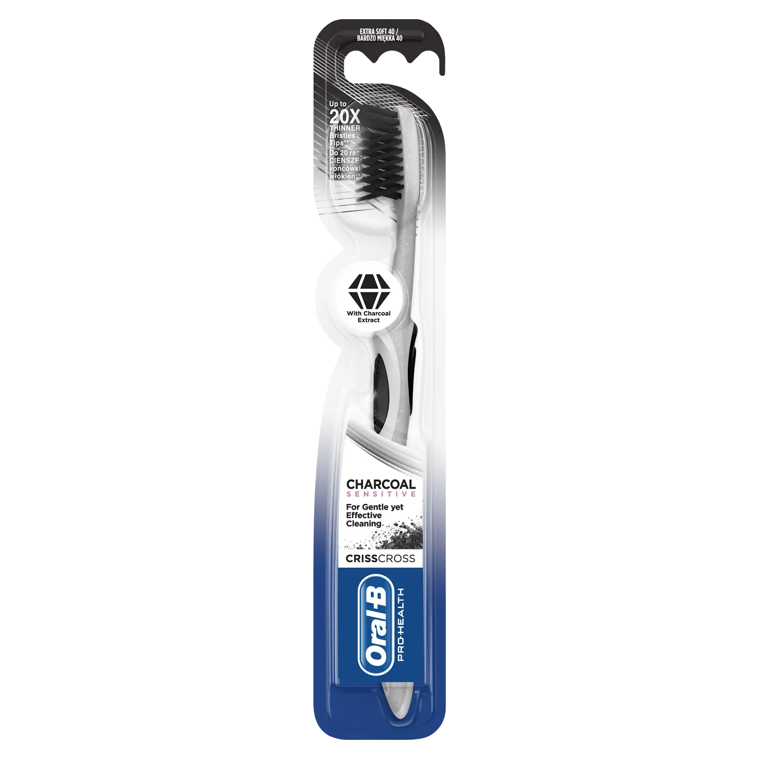

Oral-B 3DW Charcoal 40 зубная щетка экстра мягкая, 1 шт.