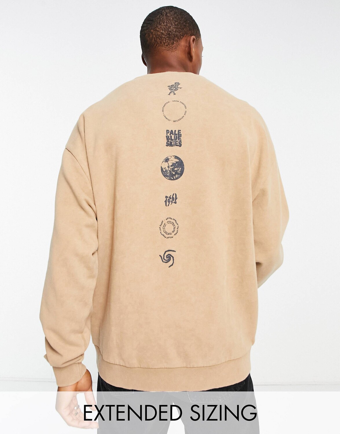 

Толстовка оверсайз коричневой кислотной расцветки с принтом сзади ASOS DESIGN, Коричневый