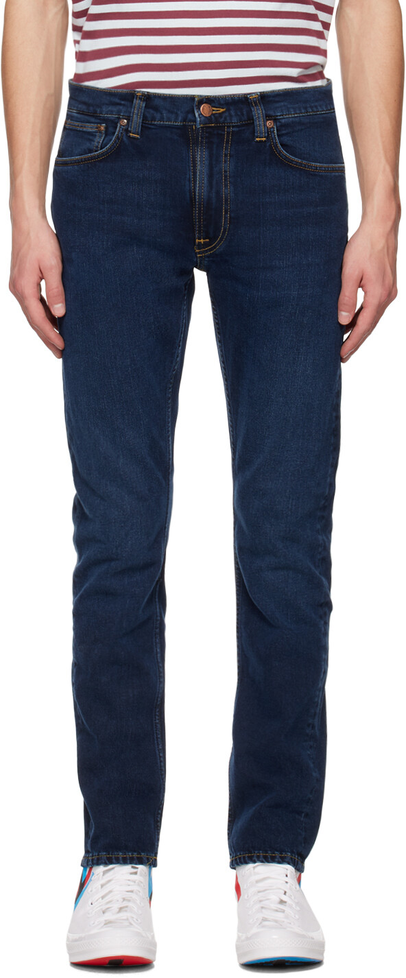 

Темно-синие джинсы скинни Dean Nudie Jeans