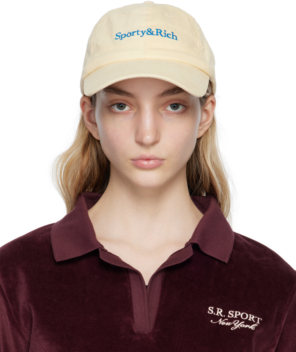 

Бежевая кепка с логотипом и засечками Sporty & Rich