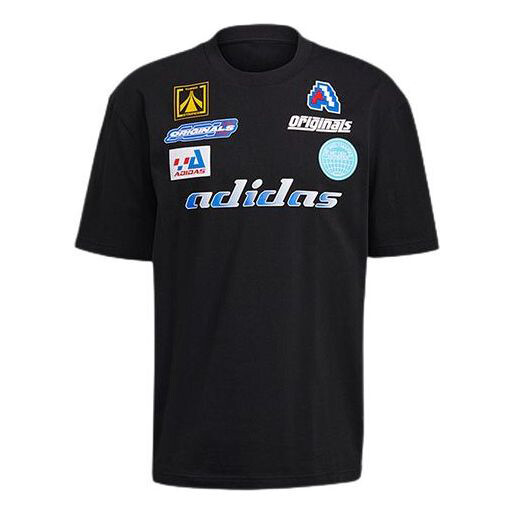 

Футболка Adidas originals MENS TGP SS Moto Cross-country Printed Sports Short Sleeve Black, Черный