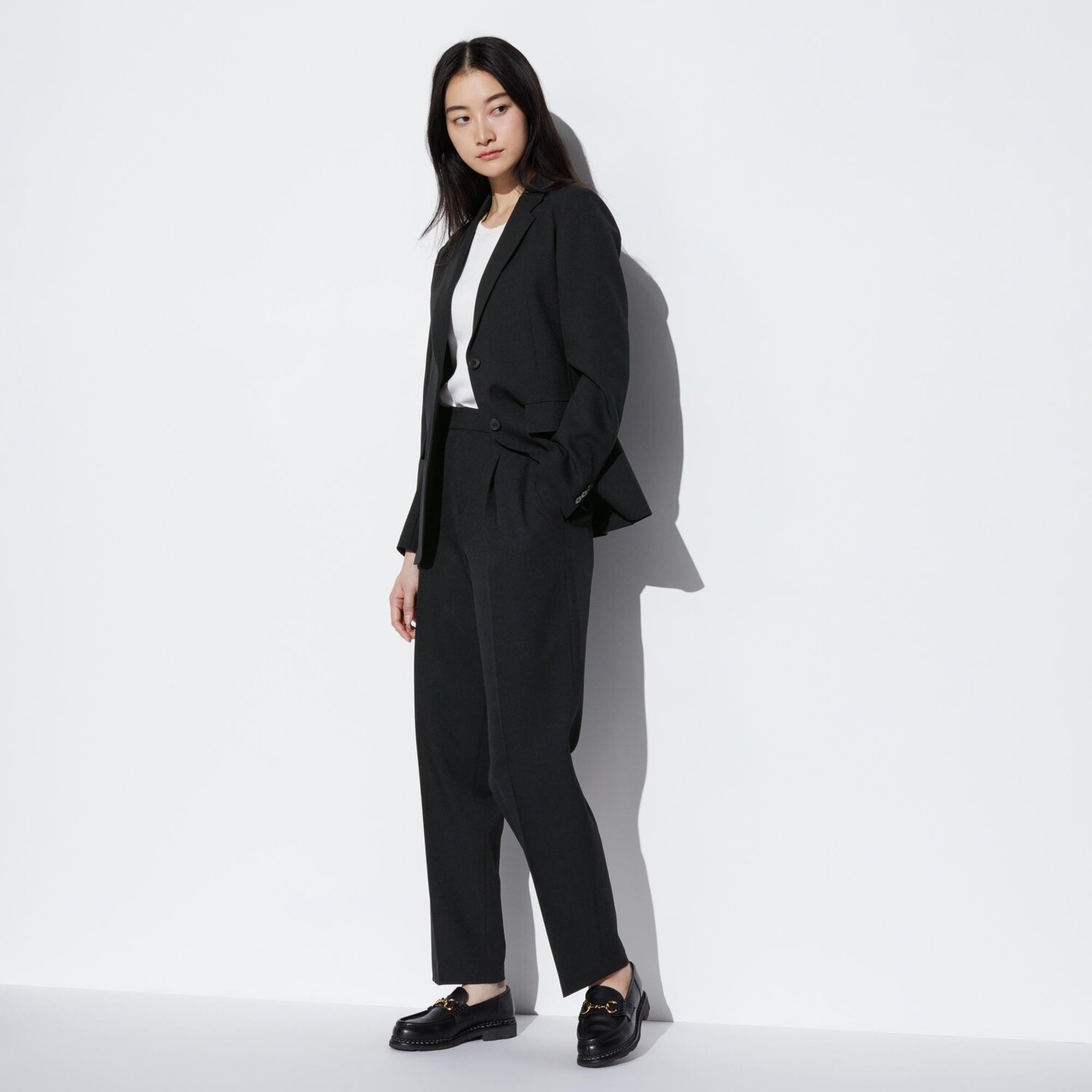 

Брюки UNIQLO Kando с подкладкой удлиненные, черный
