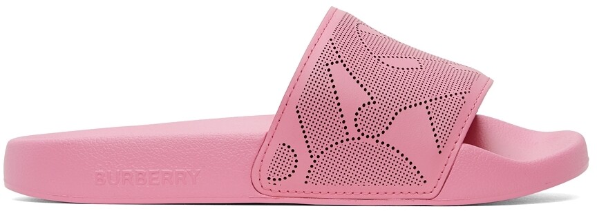 

Розовые шлепанцы Furley с монограммой Burberry