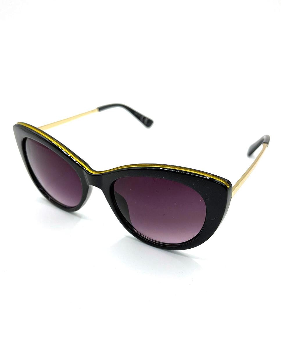 йога с валерией Черные женские солнцезащитные очки «кошачий глаз» Valeria Mazza Design Starlite, черный