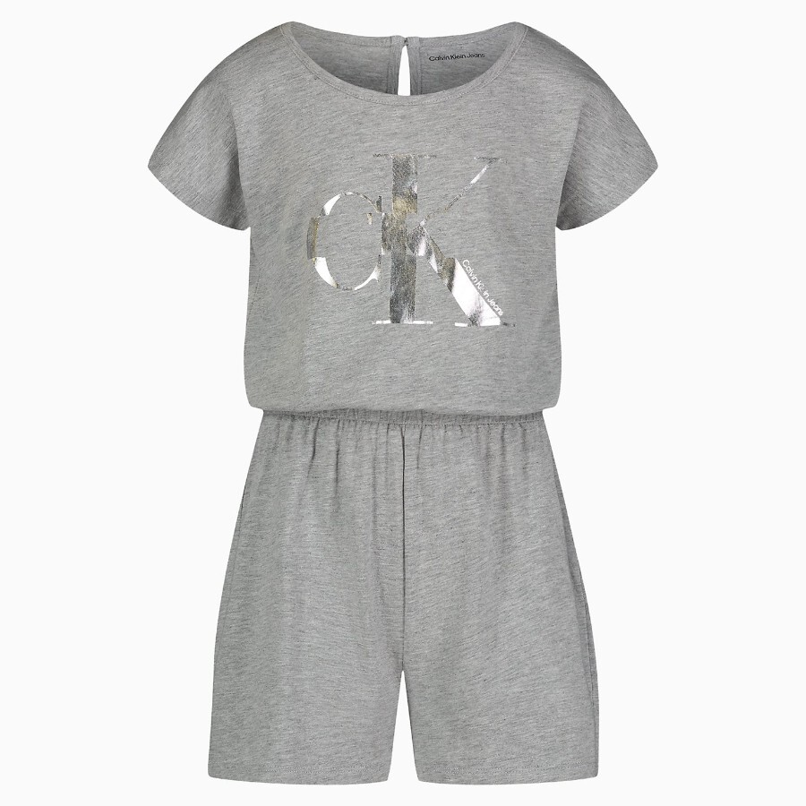 

Комбинезон Calvin Klein Girls Monogram Logo, светло-серый