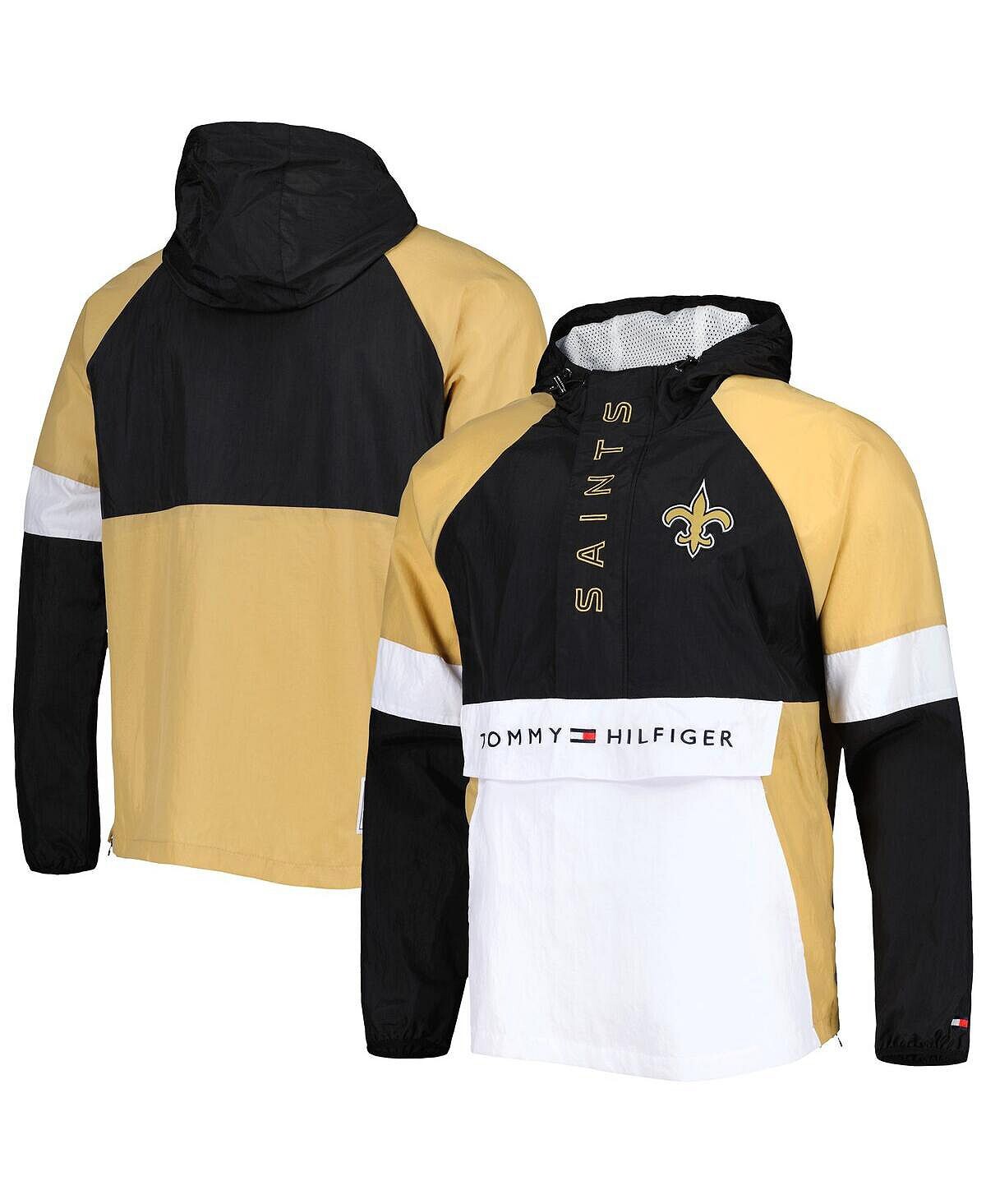 

Мужская черная толстовка new orleans saints с капюшоном и пуловером с молнией на четверть Tommy Hilfiger, черный
