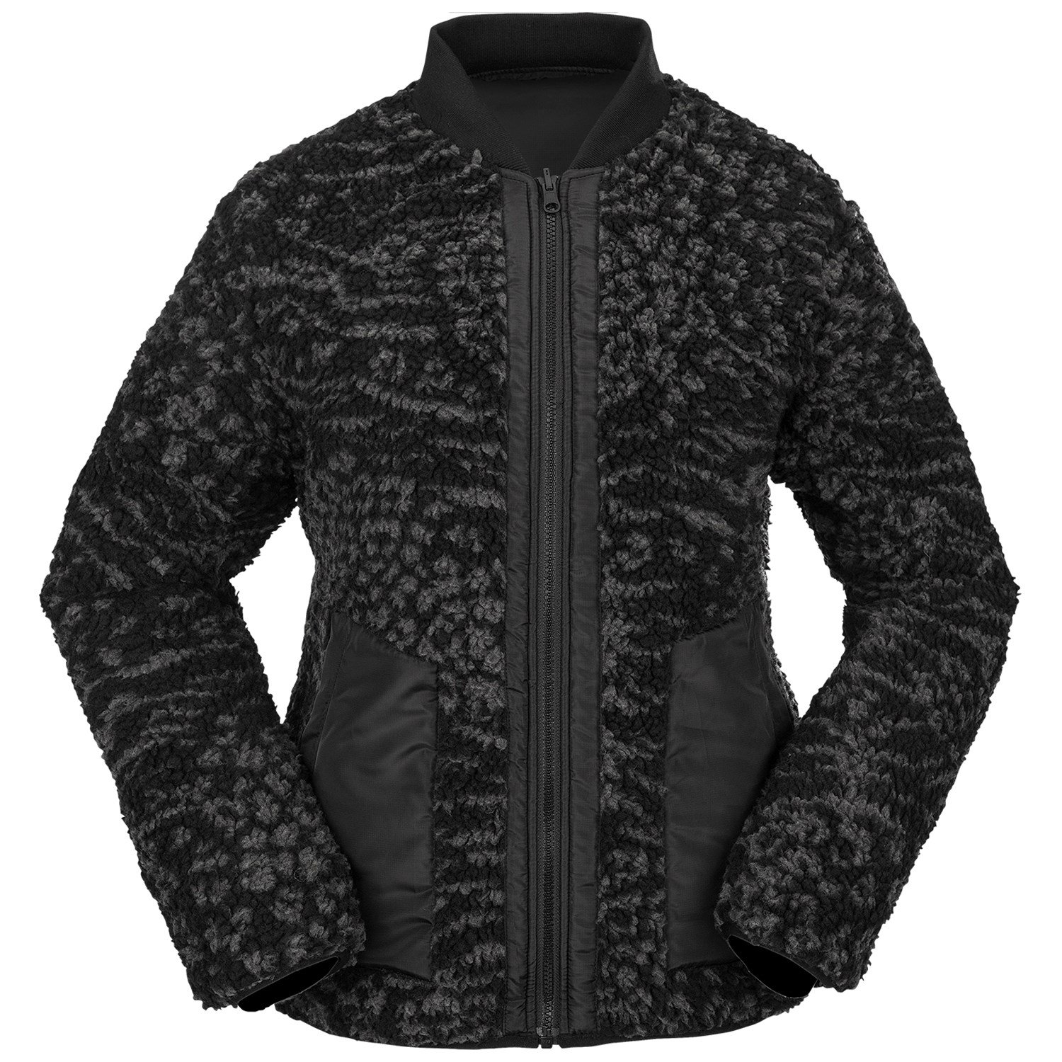 Куртка двусторонняя Volcom женская, черный черная двусторонняя двусторонняя куртка ed hardy tiger souvenir hype черный