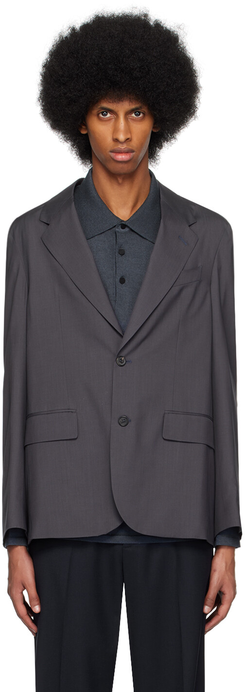 

Серый однобортный пиджак Dunhill