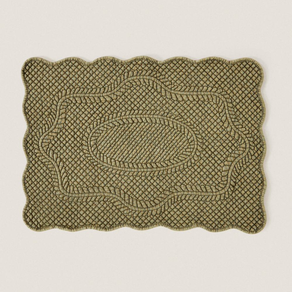 Салфетка под столовые приборы Zara Home Quilted, 33 x 48 см, зеленый цена и фото