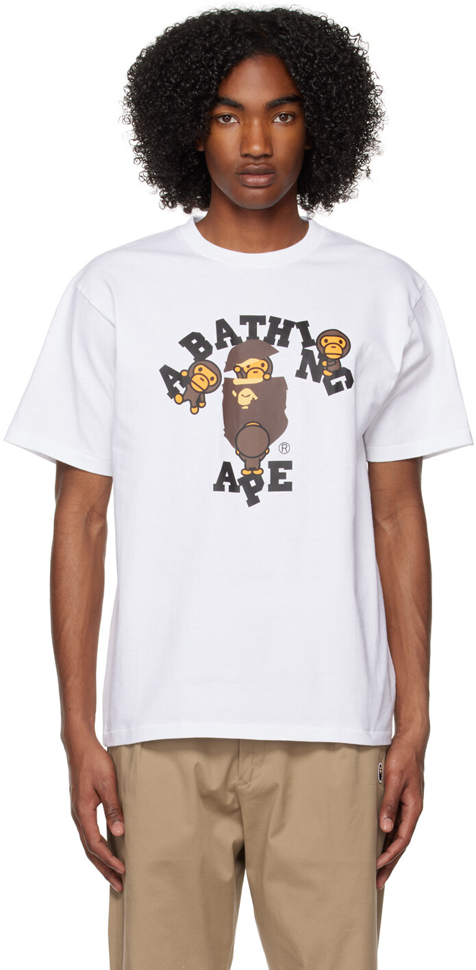 

Белая футболка College Milo BAPE