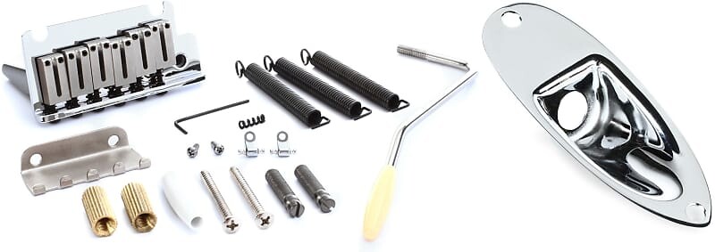 

Fender American Series Strat Tremolo Bridge в сборе — хромированный комплект с Fender Road Worn Stratocaster Jack Ferrule с крепежом 0997206000=1 0992050000=1