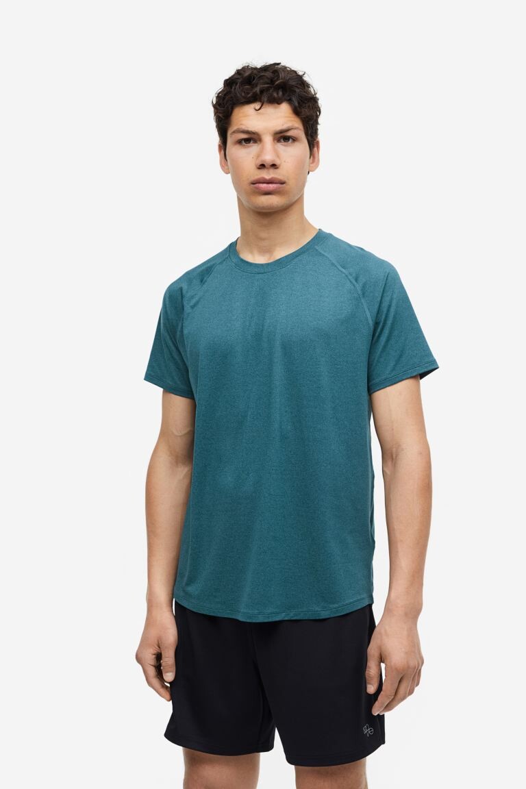 

Спортивная рубашка DryMove H&M, темно-бирюзовый меланж