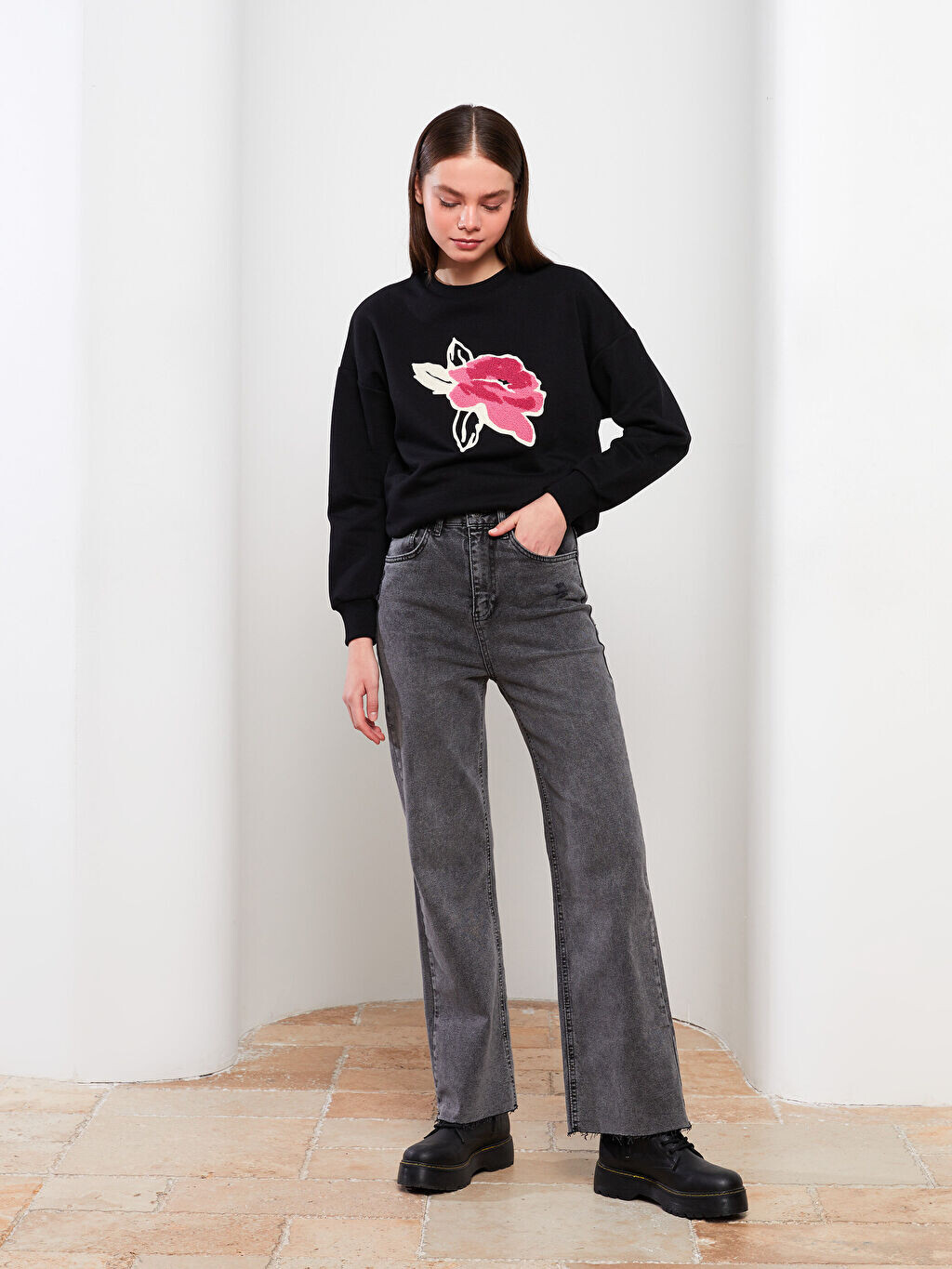 

Широкие прямые женские джинсы LCW Modest