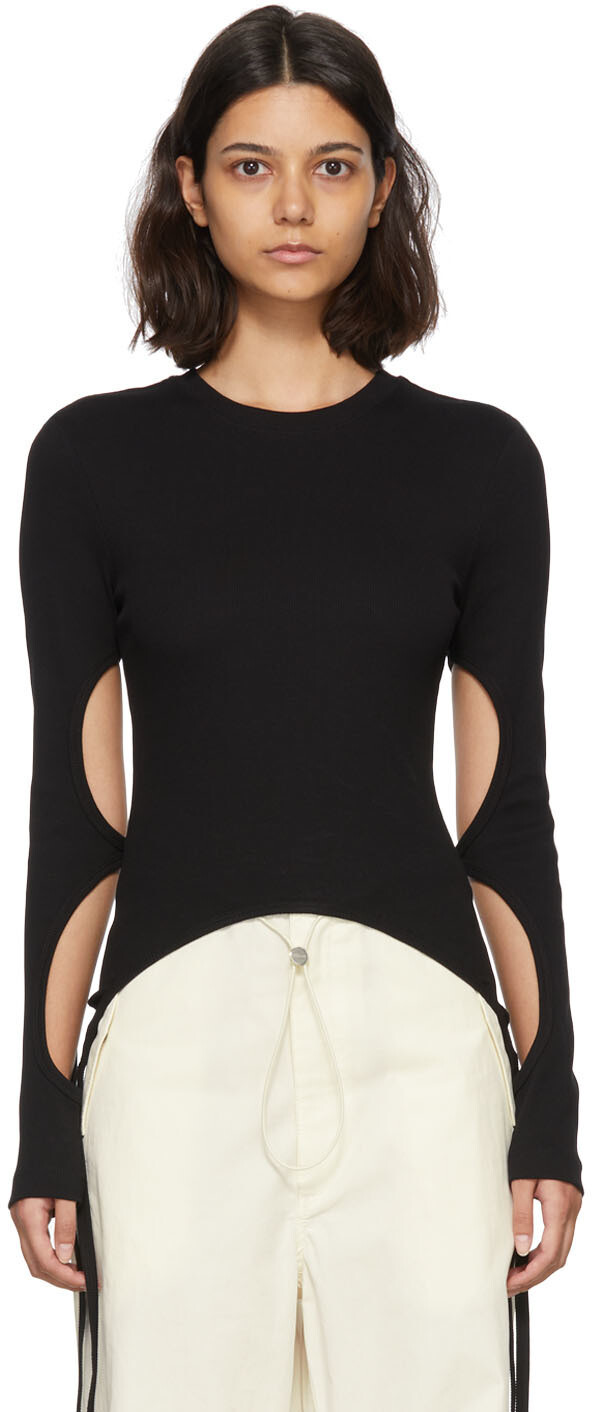 

Черная футболка с длинным рукавом из органического хлопка Dion Lee