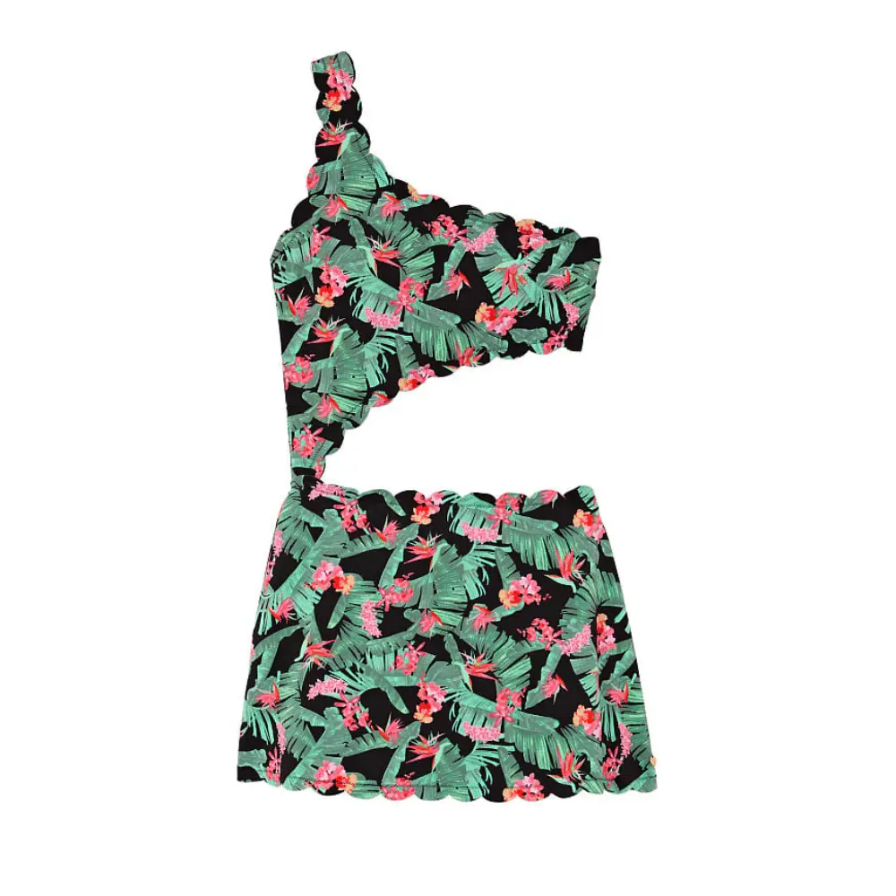 

Пляжное платье Victoria's Secret Swim Scallop, тропический принт, Зеленый