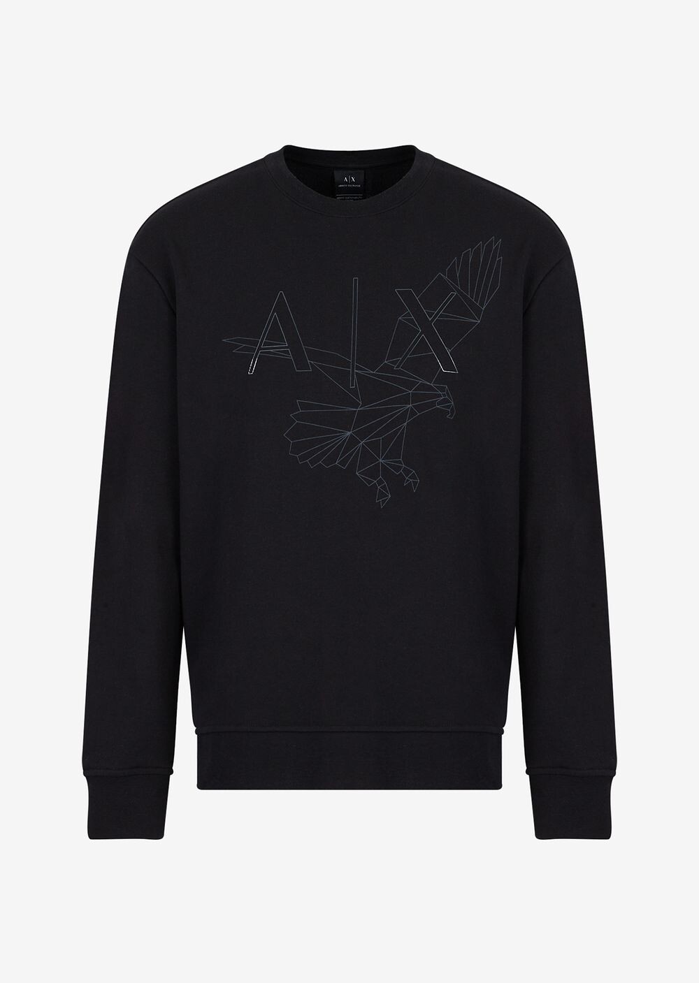 

Толстовка из органического хлопка с круглым вырезом и логотипом в виде орла Armani Exchange, черный