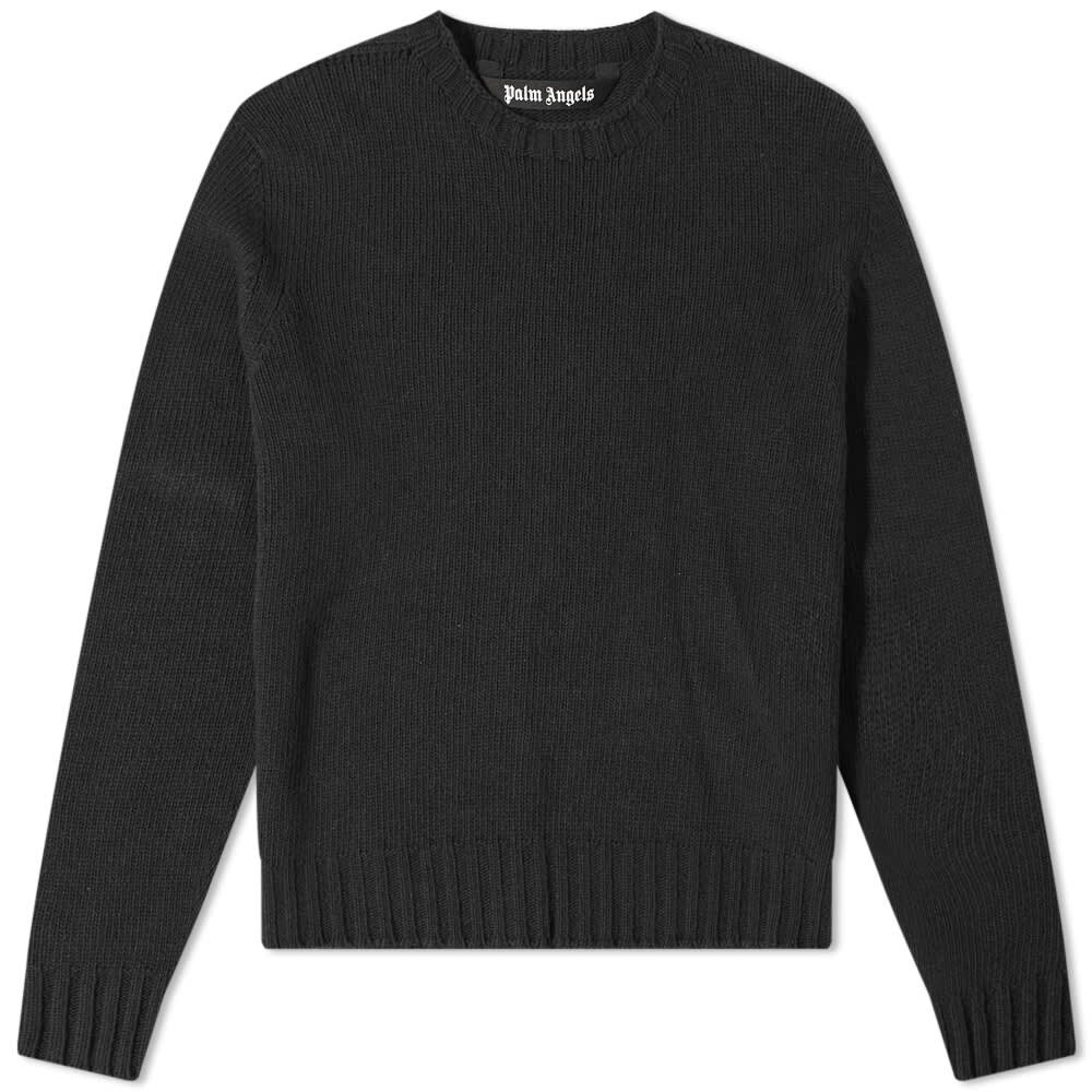 

Джемпер Palm Angels Curved Logo Crew Knit, Черный, Джемпер Palm Angels Curved Logo Crew Knit