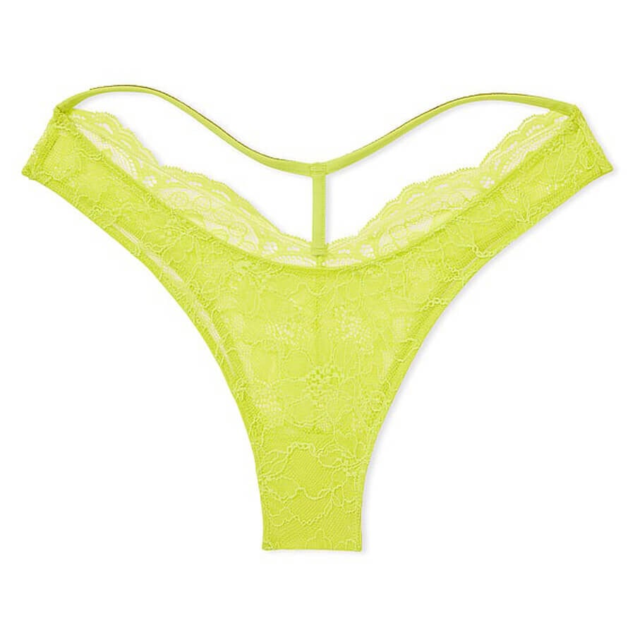 

Трусы Victoria's Secret Very Sexy Shine Strap Cut-Out Back Lace Brazilian, желтый