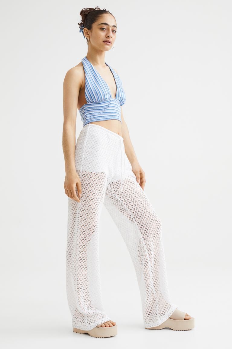 

Широкие штаны без застежки. H&M, белый