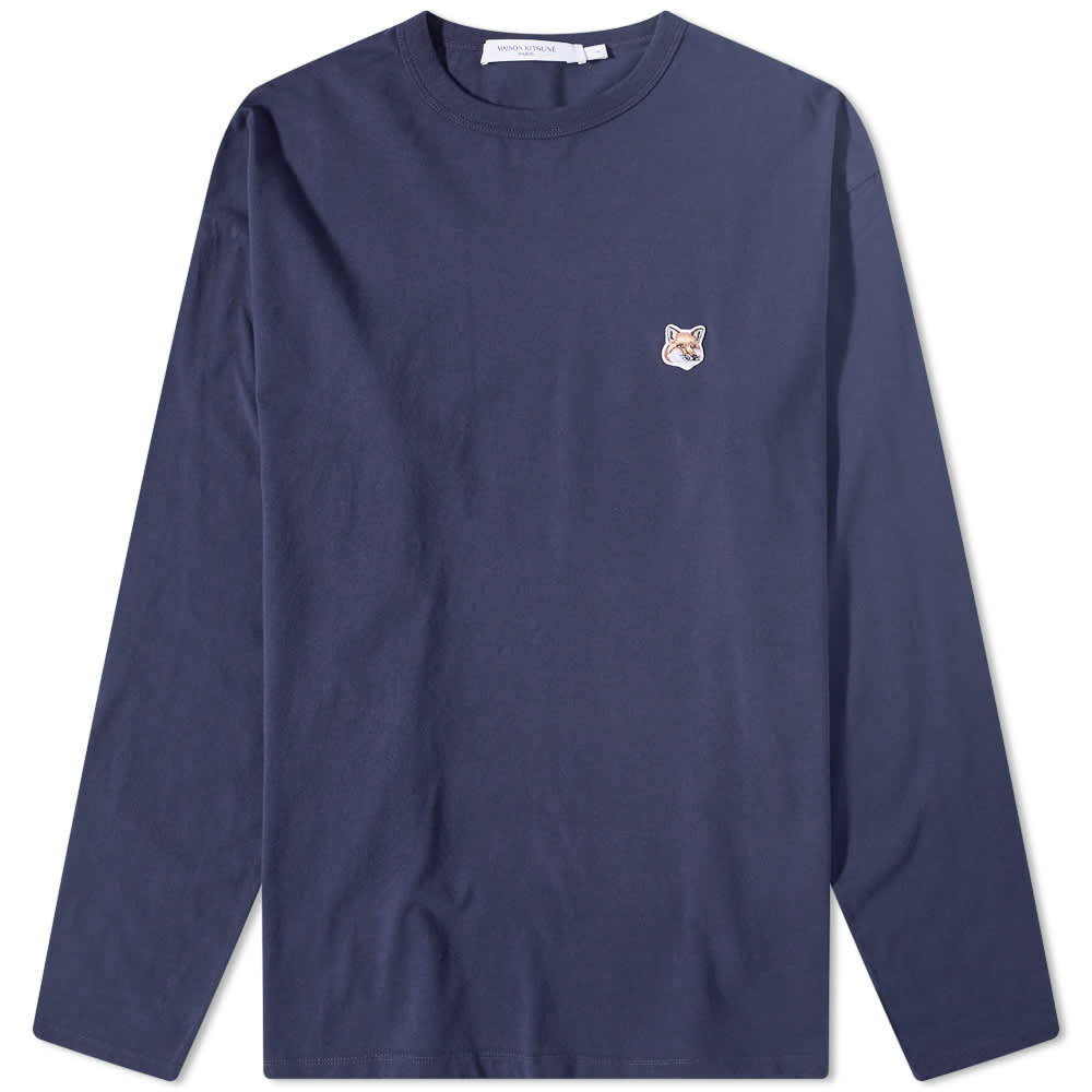 

Футболка Maison Kitsuné Long Sleeve Fox Head Patch Regular Tee, Серый