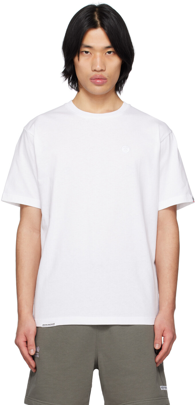 

Белая футболка с вышивкой AAPE by A Bathing Ape