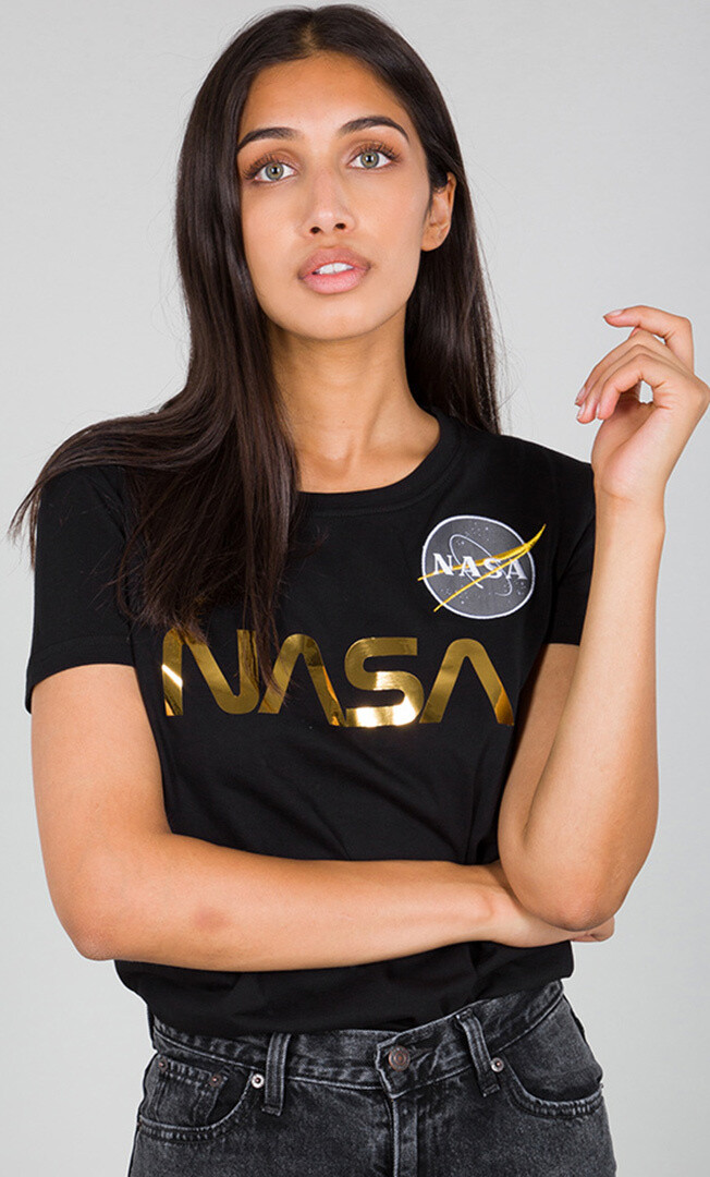 

Футболка Alpha Industries NASA PM женская, черная