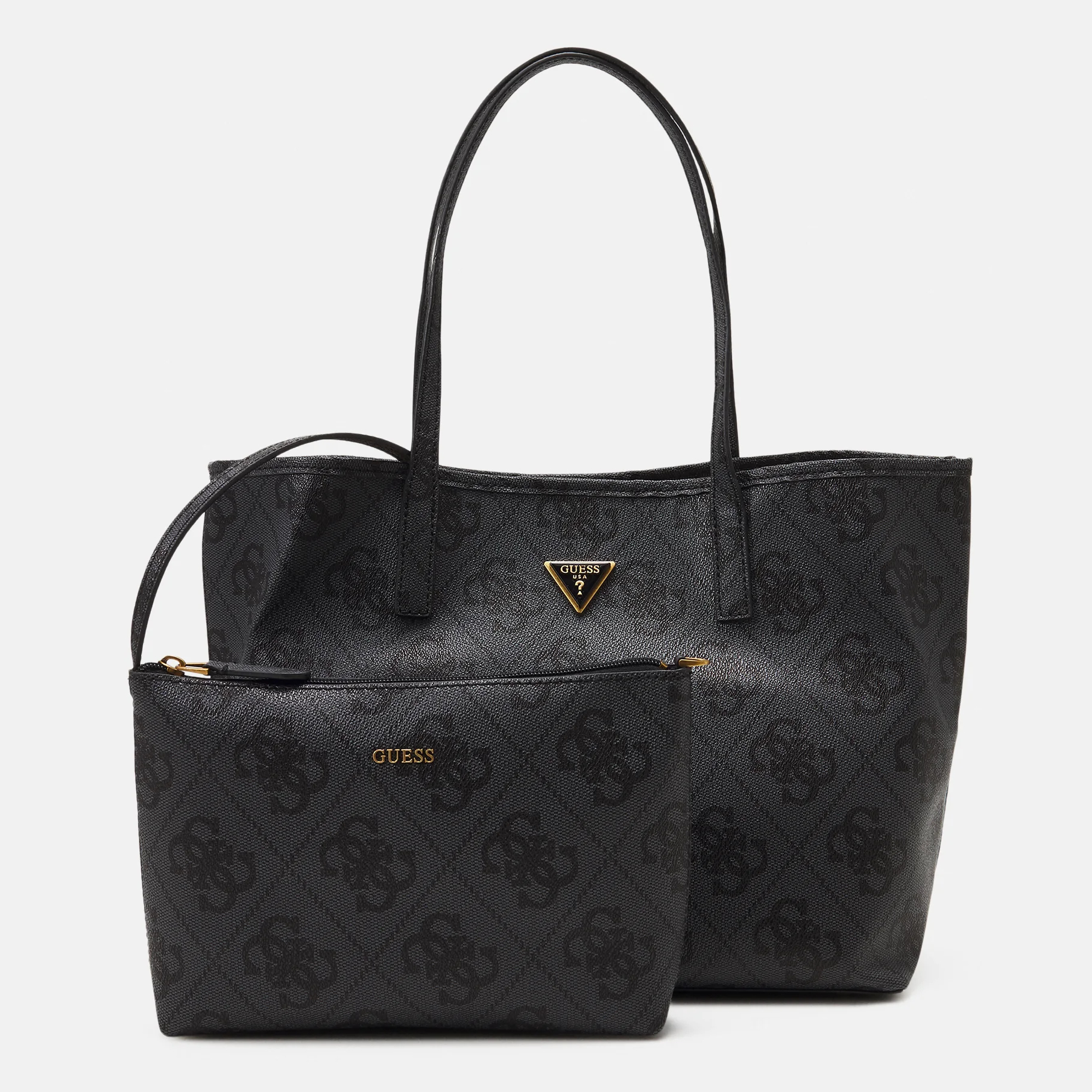 цена Комплект сумок Guess Vikky 4G Logo, 2 предмета, темно-серый