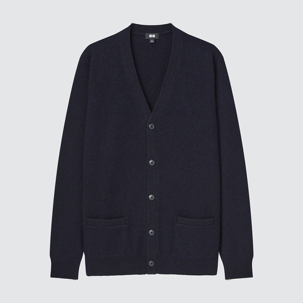 

Uniqlo мужской/женский вязаный кардиган из мягкой шерсти с V-образным вырезом (свитер с длинными рукавами осень-зима)