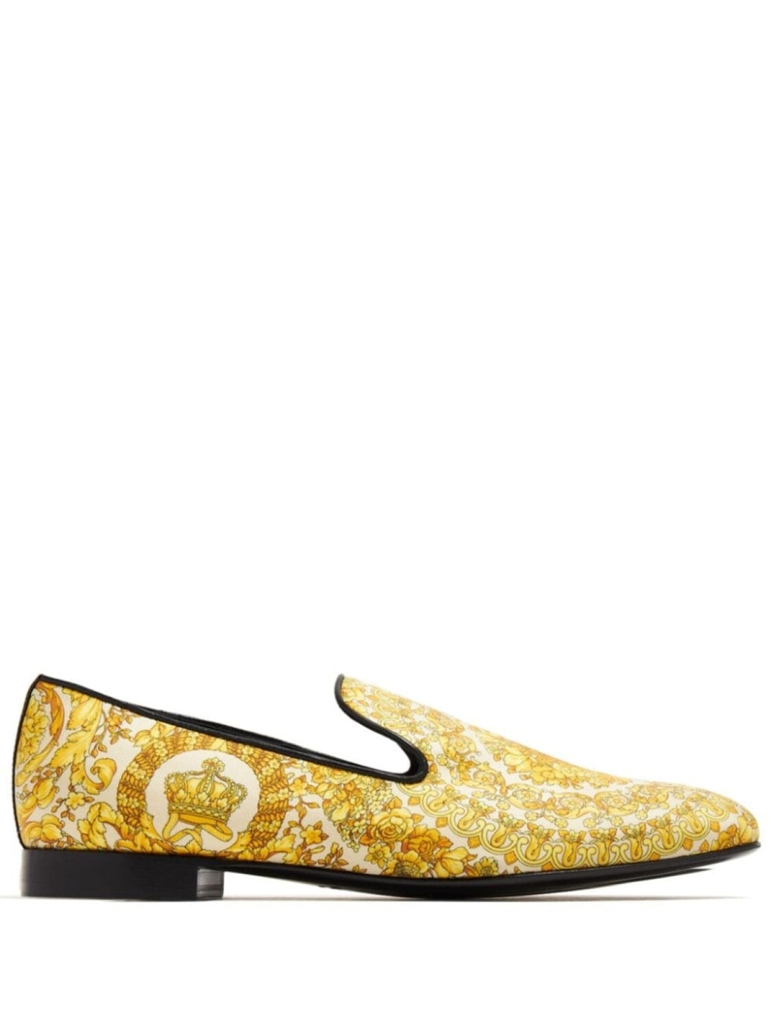

Versace атласные лоферы с принтом Barocco, желтый