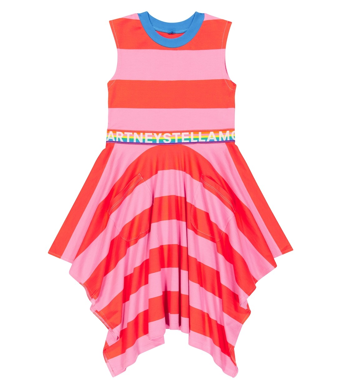 

Детское хлопковое платье в полоску Stella McCartney Kids, разноцветный