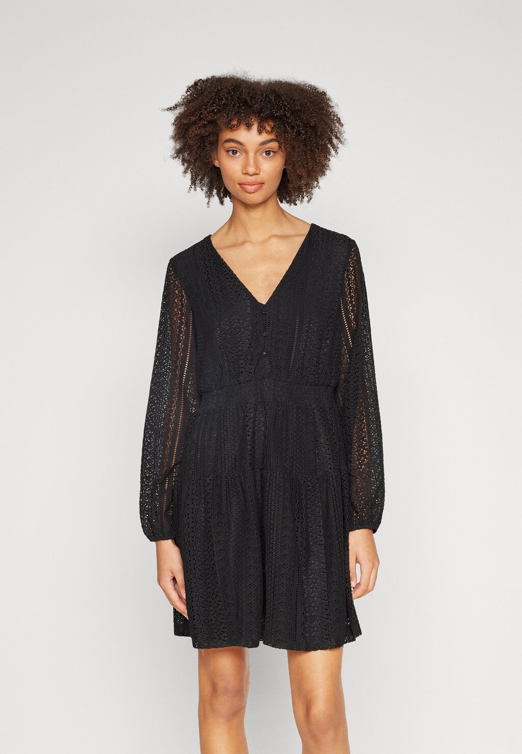 Летнее платье Vmhoney Button Short Dress Vero Moda, черный платье летнее vmcaro dress vero moda черный