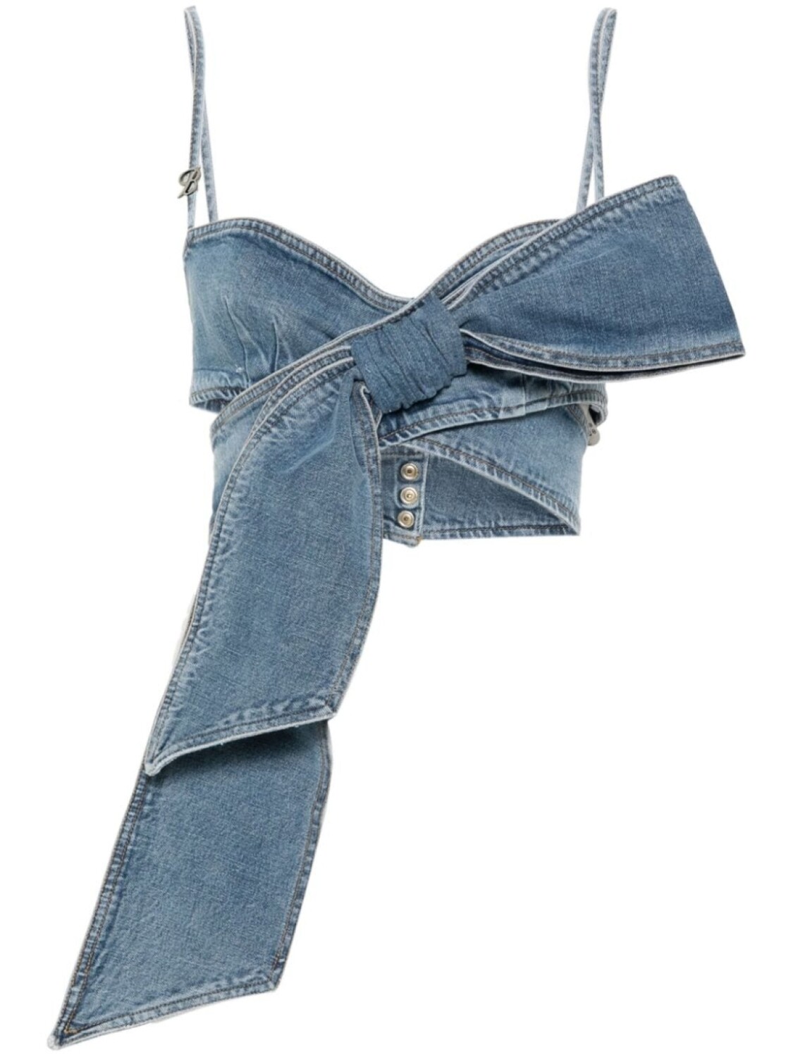

Джинсовый топ с бантом Blumarine, синий