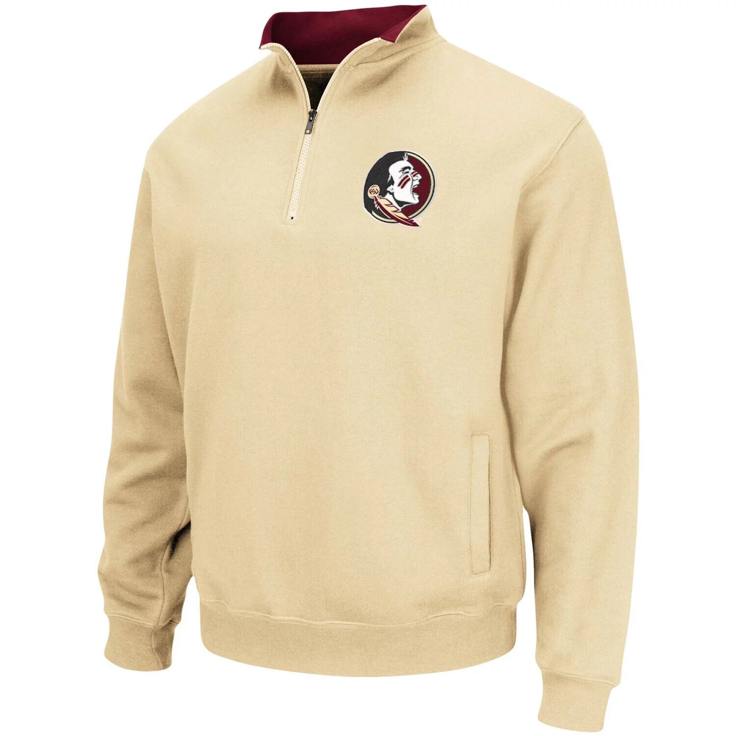 

Мужской пуловер с молнией в четверть, золотистый, с логотипом Florida State Seminoles Tortugas Colosseum