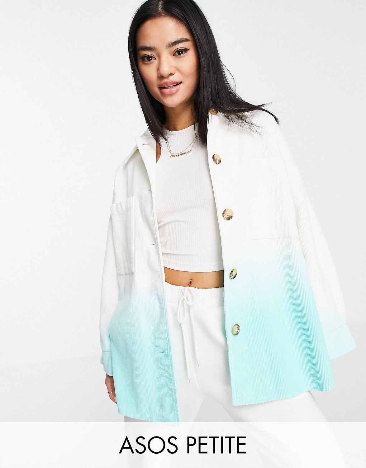 

Синяя вельветовая куртка ASOS DESIGN Petite, Синий