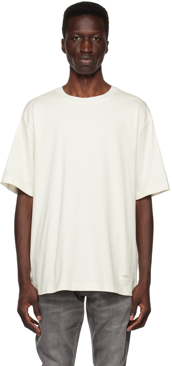 

Off-White футболка с нашивками rag & bone, Серый