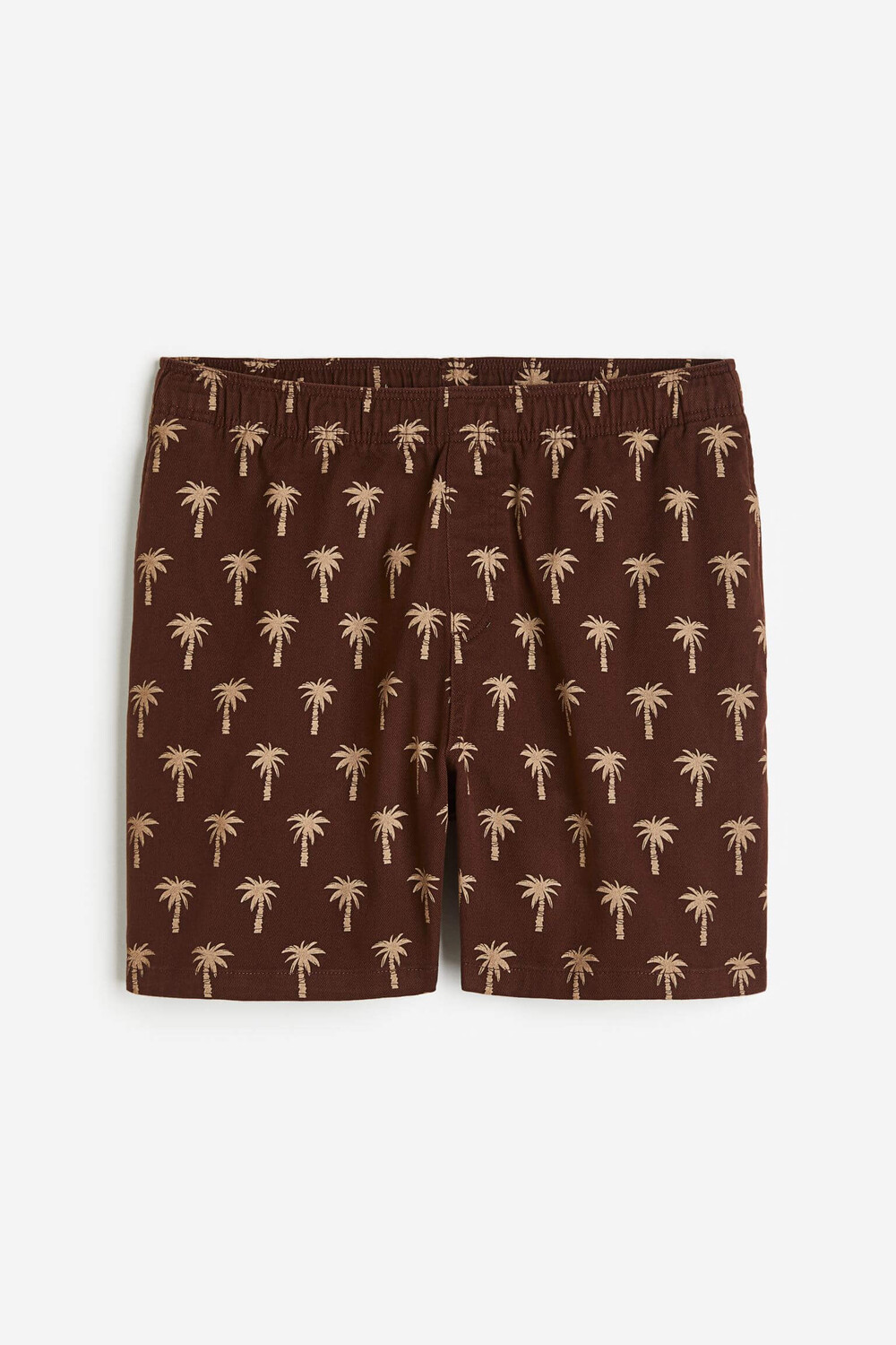 

Хлопковые шорты свободного кроя H&M, коричневый/пальмы