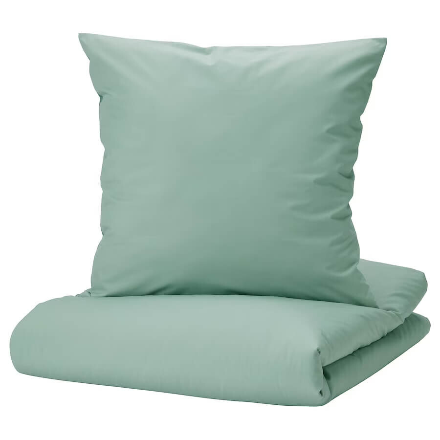 

Комплект постельного белья Ikea Strandtall, 2 предмета, 140x200/80x80 см, серовато-зеленый
