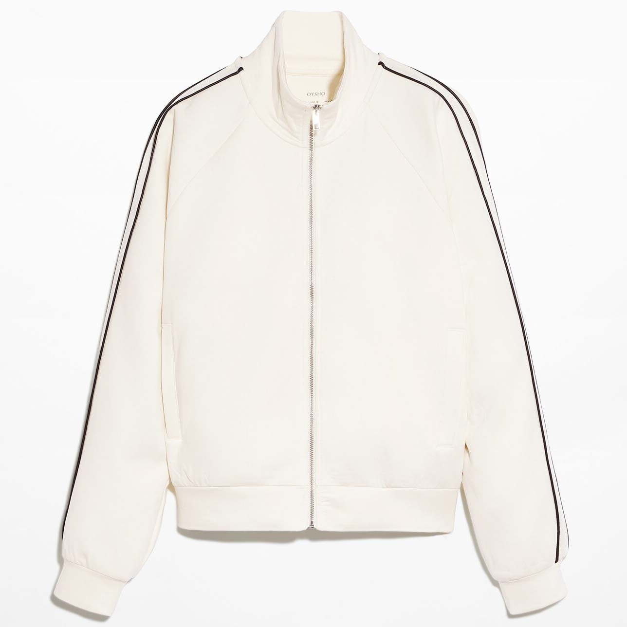 

Толстовка Oysho Side Applique With Cotton, серо-кремовый, Бежевый