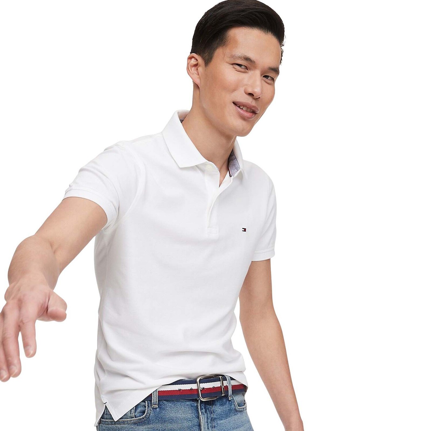

Поло Tommy Hilfiger Tommy Slim Fit, белый