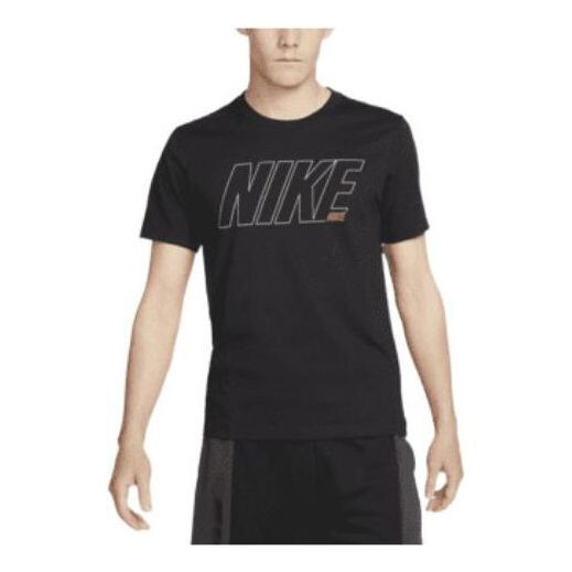 

Футболка Nike Solid Color Alphabet Quick Dry Breathable Training Sports Short Sleeve Black, Черный