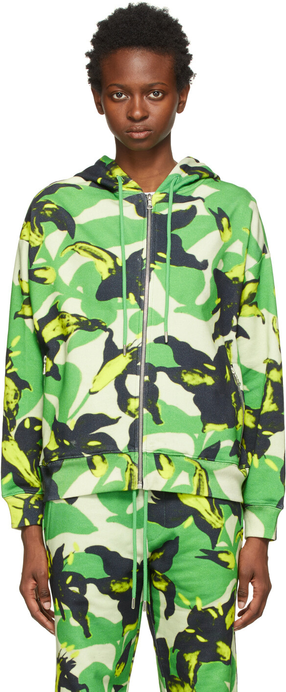 

Зеленый Худи на молнии с цветочным принтом Len Lye Edition Dries Van Noten