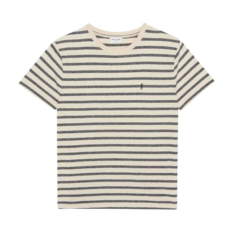 

Футболка Saint Laurent Striped Monogram T-Shirt 'White/Blue', белый