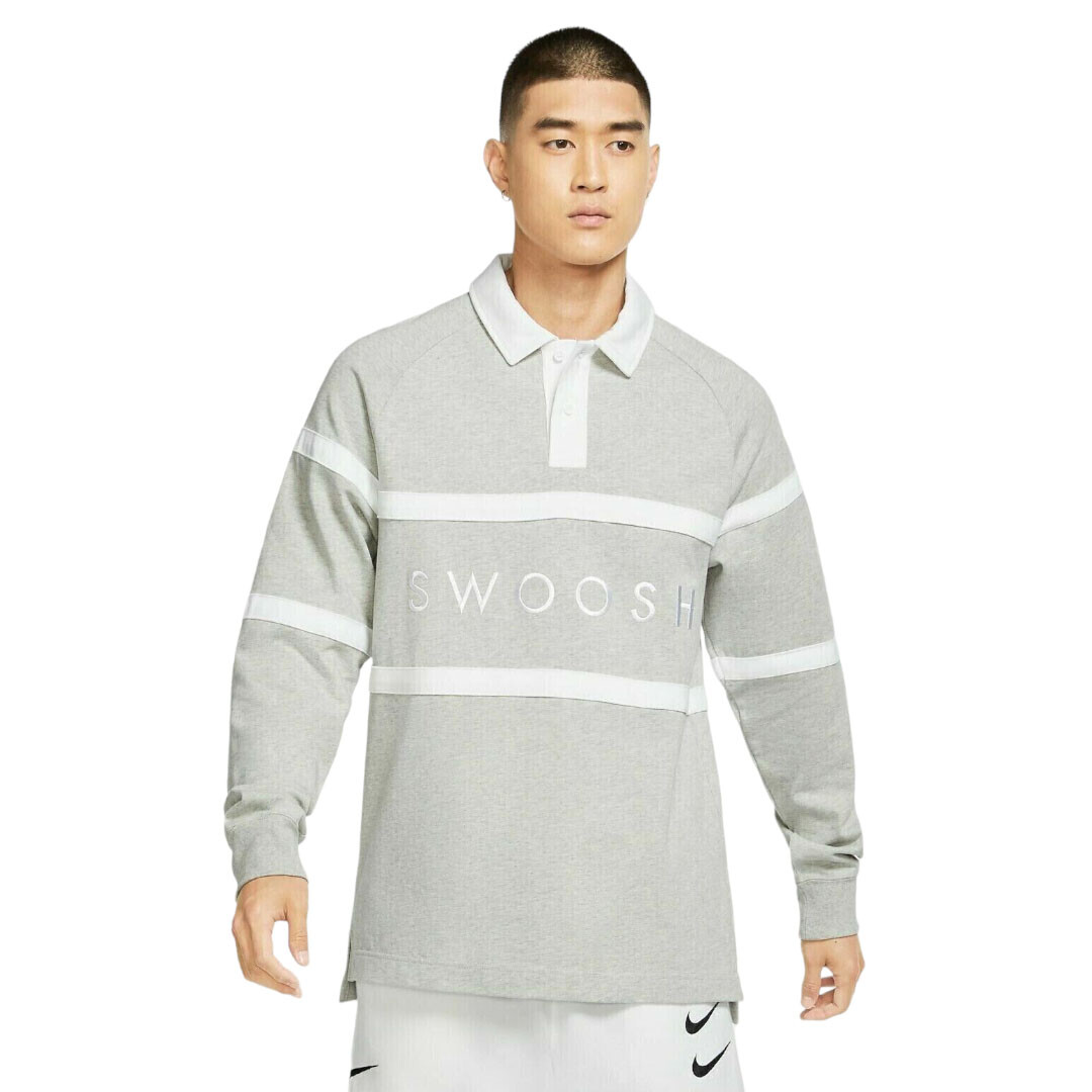 

Лонгслив Nike Sportswear Swoosh Rugby, серый