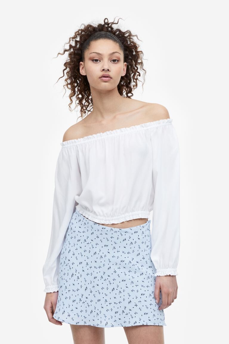 

Юбка А-силуэта с рисунком H&M, голубой/цветочный