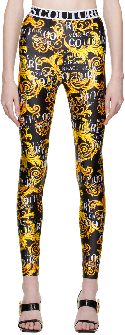 

Черные леггинсы с рисунком Versace Jeans Couture