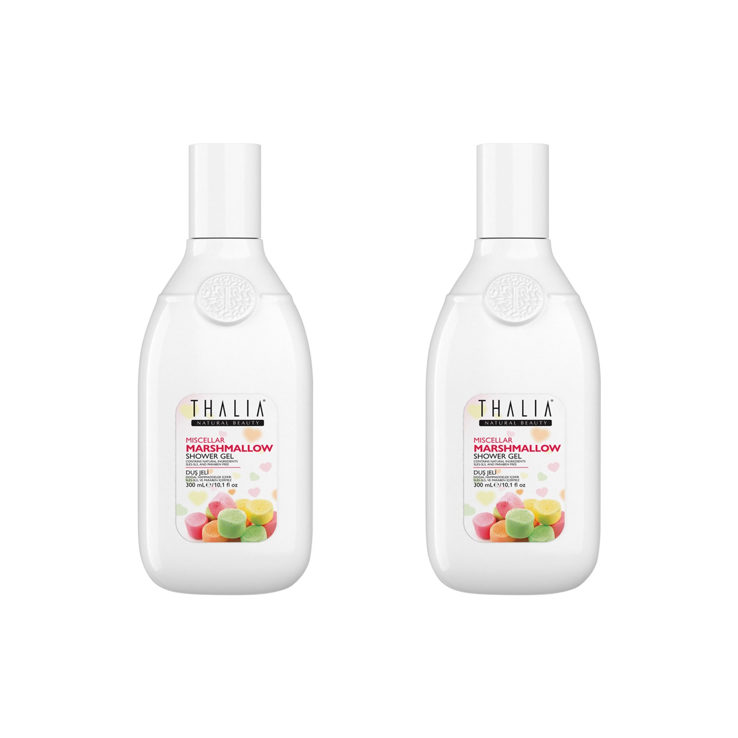 Гель Thalia Marshmallow для душа, 2 флакона по 300 мл гель для лица и тела thalia natural beauty repair